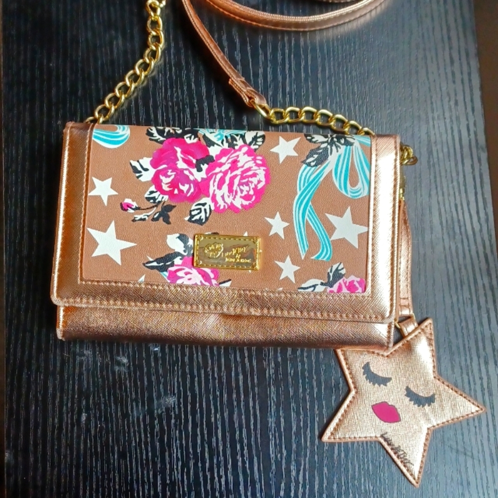 Betsey Johnson Rose Gold Crossbody bag